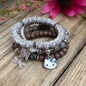 Hello Kitty Boho Style Beaded Bracelet Set NEW